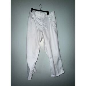 Cintas White Uniform Work Utility Pants Pleated Front 42 Regular, MINT